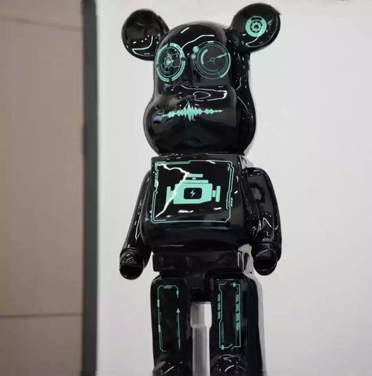 פסל דובי שחור 80 ס"מ בסגנון Check Engine